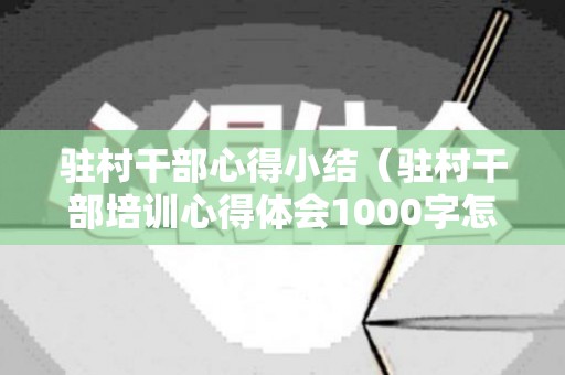 驻村干部心得小结（驻村干部培训心得体会1000字怎么写）