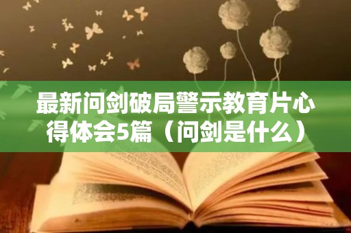 最新问剑破局警示教育片心得体会5篇（问剑是什么）