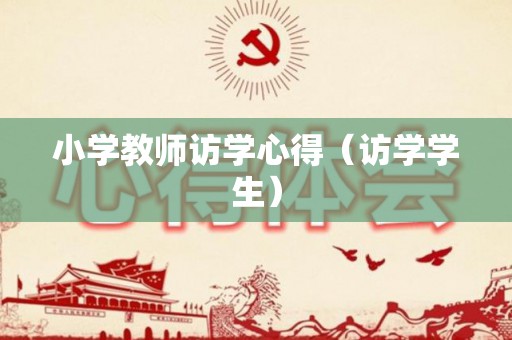 小学教师访学心得（访学学生）