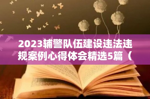 2023辅警队伍建设违法违规案例心得体会精选5篇（辅警违法典型案例心得体会）