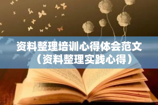 资料整理培训心得体会范文（资料整理实践心得）