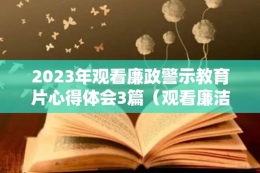 2023年观看廉政警示教育片心得体会3篇（观看廉洁警示教育片观后感）