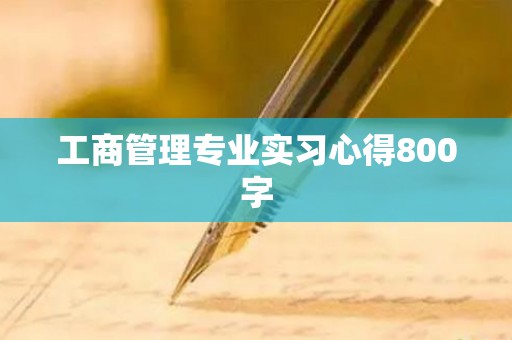 工商管理专业实习心得800字