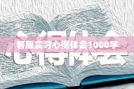 客服实习心得体会1000字