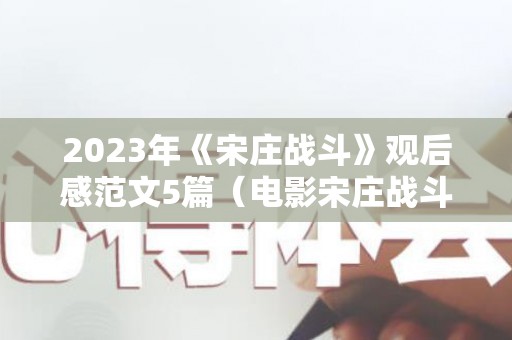 2023年《宋庄战斗》观后感范文5篇（电影宋庄战斗下架）