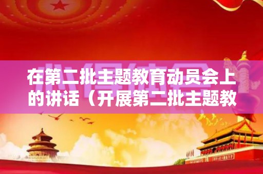 在第二批主题教育动员会上的讲话（开展第二批主题教育）