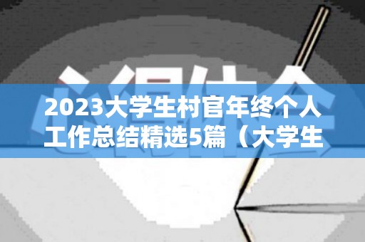2023大学生村官年终个人工作总结精选5篇（大学生村官年度工作报告范文）