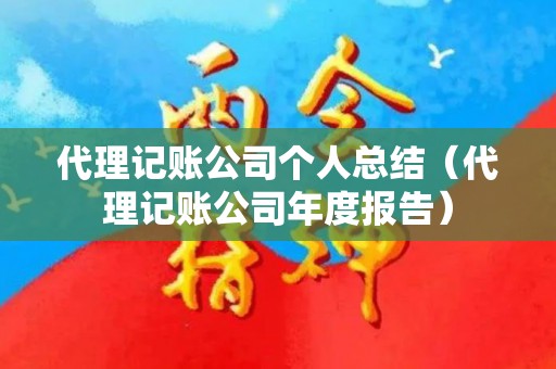 代理记账公司个人总结（代理记账公司年度报告）