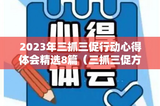 2023年三抓三促行动心得体会精选8篇（三抓三促方案 医院）