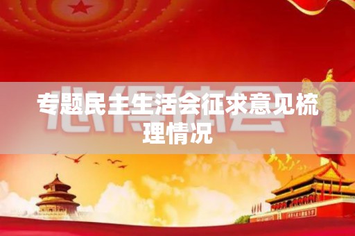 专题民主生活会征求意见梳理情况