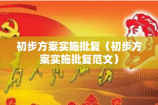 初步方案实施批复（初步方案实施批复范文）