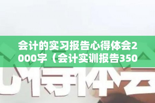 会计的实习报告心得体会2000字（会计实训报告3500字内容）