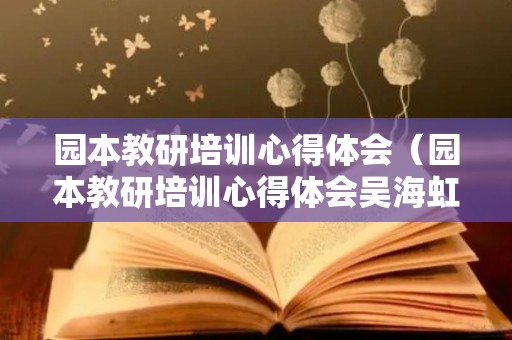 园本教研培训心得体会（园本教研培训心得体会吴海虹）