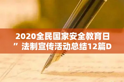 2020全民国家安全教育日”法制宣传活动总结12篇Docin（国家安全教育日法律宣传活动）