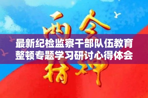 最新纪检监察干部队伍教育整顿专题学习研讨心得体会2篇（纪检干部作风整顿心得体会）