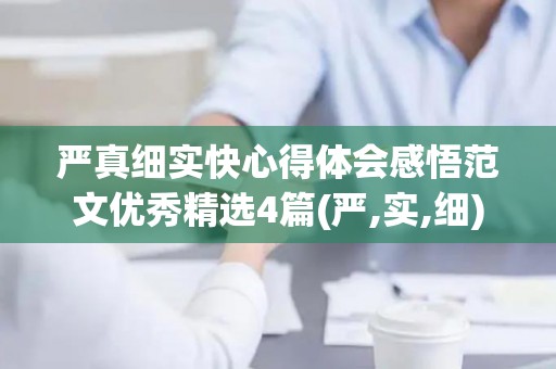 严真细实快心得体会感悟范文优秀精选4篇(严,实,细)