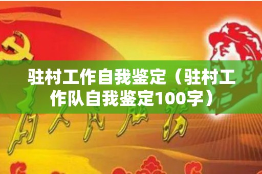 驻村工作自我鉴定（驻村工作队自我鉴定100字）