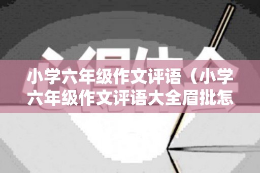 小学六年级作文评语（小学六年级作文评语大全眉批怎么写）