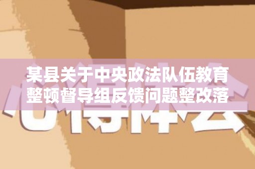 某县关于中央政法队伍教育整顿督导组反馈问题整改落实情况的报告（2021年政法队伍教育整顿中央督导组）