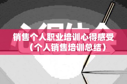 销售个人职业培训心得感受（个人销售培训总结）