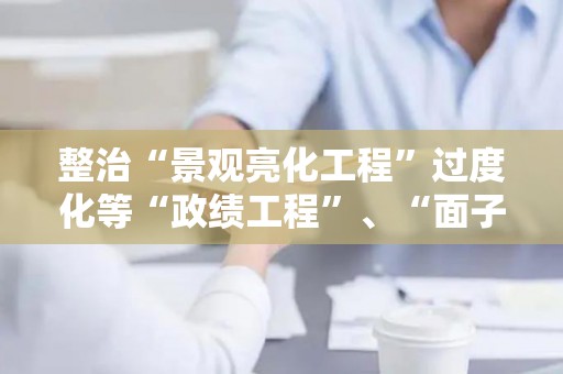 整治“景观亮化工程”过度化等“政绩工程”、“面子工程”学习心得体会（景观亮化工程方面存在的问题）