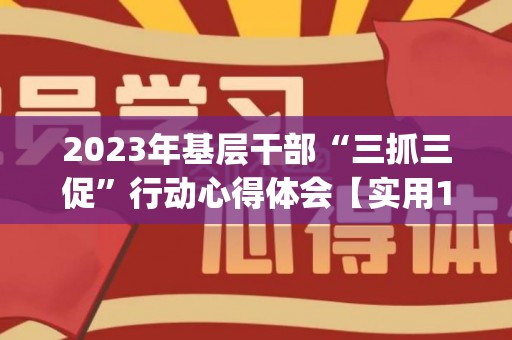 2023年基层干部“三抓三促”行动心得体会【实用10篇】(三抓三促会议记录内容)