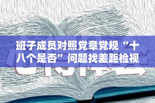 班子成员对照党章党规“十八个是否”问题找差距检视剖析材料（对照党章找差距十八个是否问题清单）
