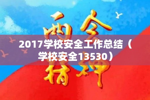 2017学校安全工作总结（学校安全13530）