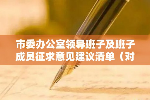 市委办公室领导班子及班子成员征求意见建议清单（对市委办班子的整体评价）