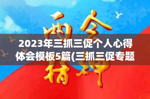 2023年三抓三促个人心得体会模板5篇(三抓三促专题教育)