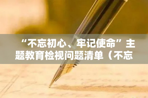 “不忘初心、牢记使命”主题教育检视问题清单（不忘初心,牢记使命主题教育检视问题整改情况）