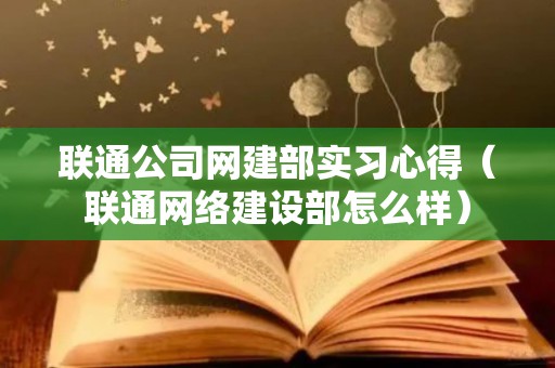 联通公司网建部实习心得（联通网络建设部怎么样）