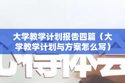 大学教学计划报告四篇（大学教学计划与方案怎么写）