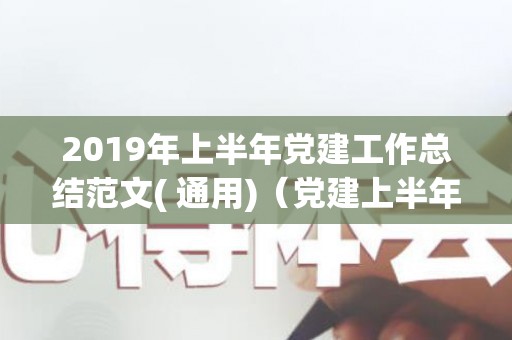 2019年上半年党建工作总结范文( 通用)（党建上半年工作总结2021）