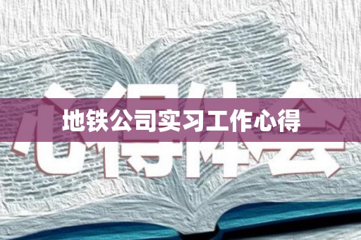 地铁公司实习工作心得