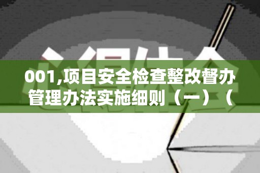 001,项目安全检查整改督办管理办法实施细则（一）（项目安全整改措施有哪些）