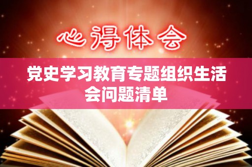 党史学习教育专题组织生活会问题清单