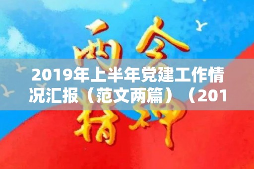 2019年上半年党建工作情况汇报（范文两篇）（2019年上半年党建自评报告）
