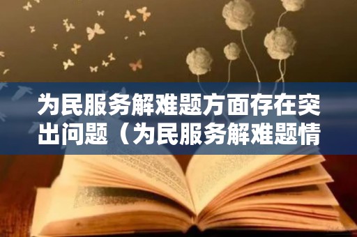 为民服务解难题方面存在突出问题（为民服务解难题情况总结）