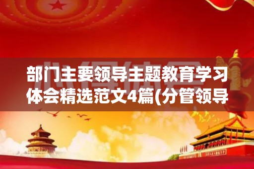 部门主要领导主题教育学习体会精选范文4篇(分管领导履行主体责任情况汇报)