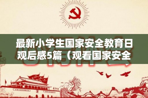 最新小学生国家安全教育日观后感5篇（观看国家安全教育片观后感怎么写）