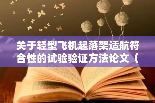 关于轻型飞机起落架适航符合性的试验验证方法论文（飞机起落架技术含量高吗）
