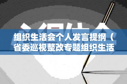 组织生活会个人发言提纲（省委巡视整改专题组织生活会对照检查材料）