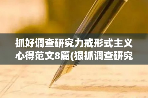 抓好调查研究力戒形式主义心得范文8篇(狠抓调查研究)