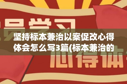 坚持标本兼治以案促改心得体会怎么写3篇(标本兼治的标)