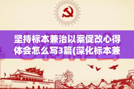 坚持标本兼治以案促改心得体会怎么写3篇(深化标本兼治做实以案促改)