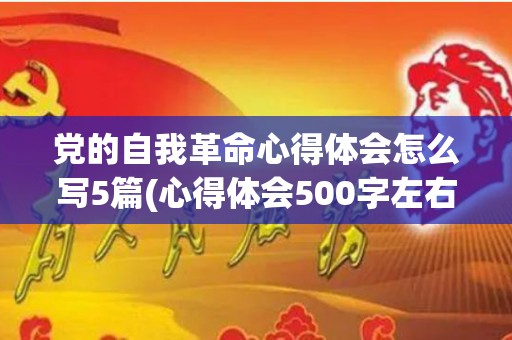 党的自我革命心得体会怎么写5篇(心得体会500字左右)