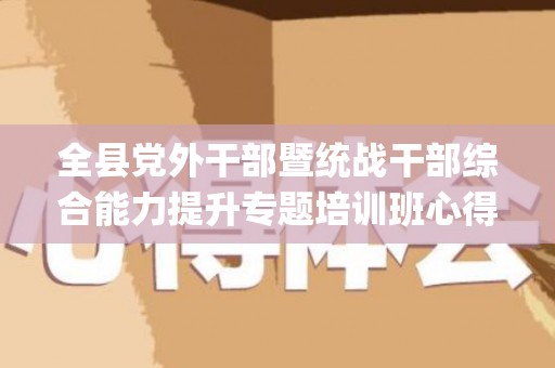 全县党外干部暨统战干部综合能力提升专题培训班心得体会优秀4篇(符合条件党外干部可以担任政府部门)