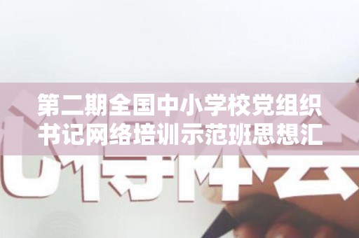 第二期全国中小学校党组织书记网络培训示范班思想汇报（全国中小学党组织书记网络培训研讨活动）